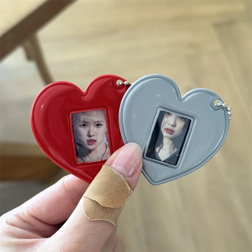 INS Korean Style Photo Card Holder Cute 1 inch ID Photo Storage Display Pendant Keychain Ornaments Star Chasing Girl Gift