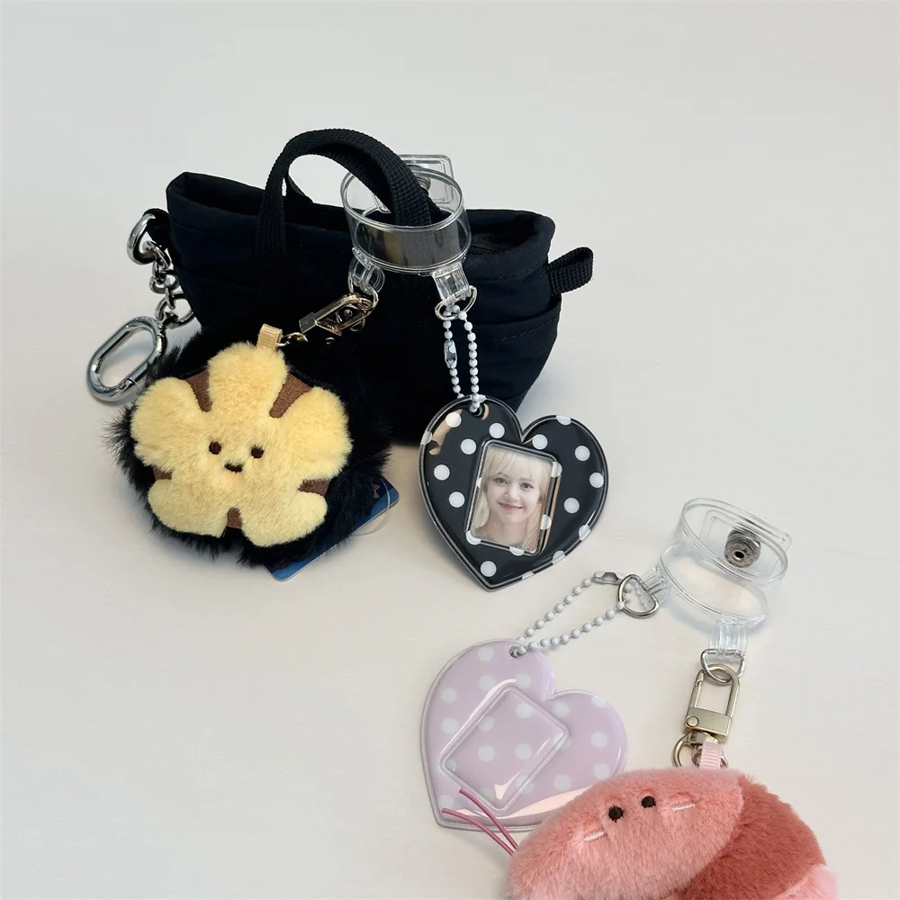 INS Korean Style Photo Card Holder Cute 1 inch ID Photo Storage Display Pendant Keychain Ornaments Star Chasing Girl Gift