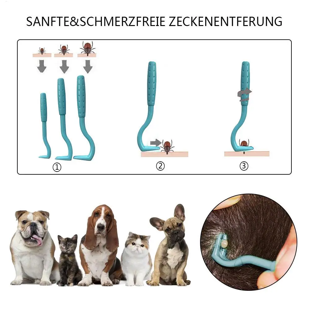 3pcs Remover Tweezer Tick Flea Remover Hook Tick Pull Pet Cat Dog Tick Clamp Accessories Pet Mite Flea Extractor Dog Accessory