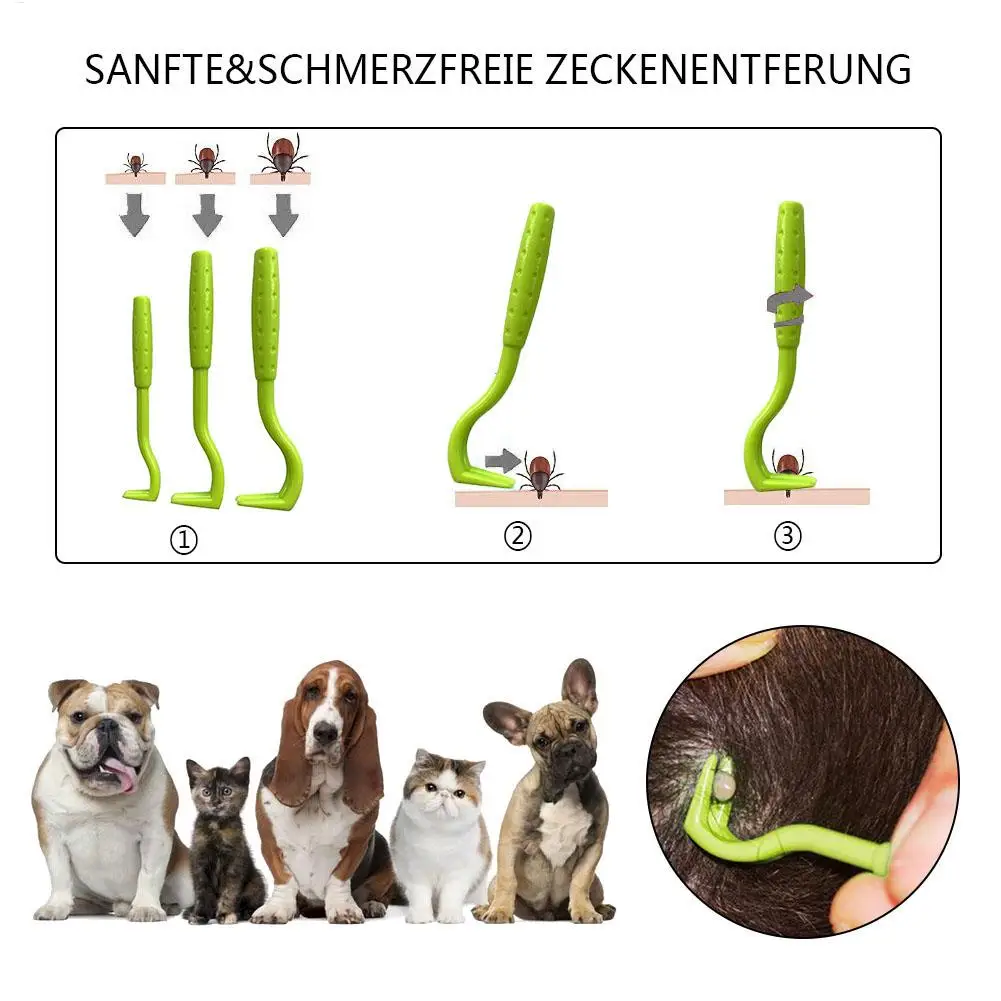 3pcs Remover Tweezer Tick Flea Remover Hook Tick Pull Pet Cat Dog Tick Clamp Accessories Pet Mite Flea Extractor Dog Accessory