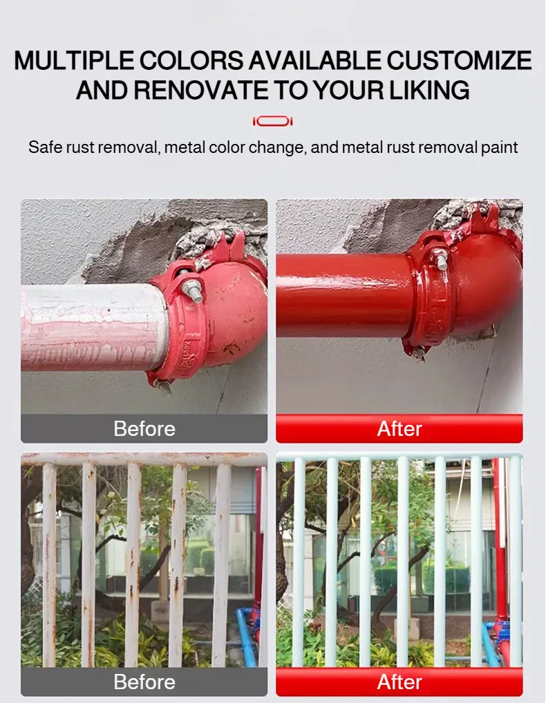 No Grinding Rust Converter Anti-Rust Paint Water-Based Anti-Corrosion Metal Paint for Indoor OutdoorDoor Window Fence Refurbish