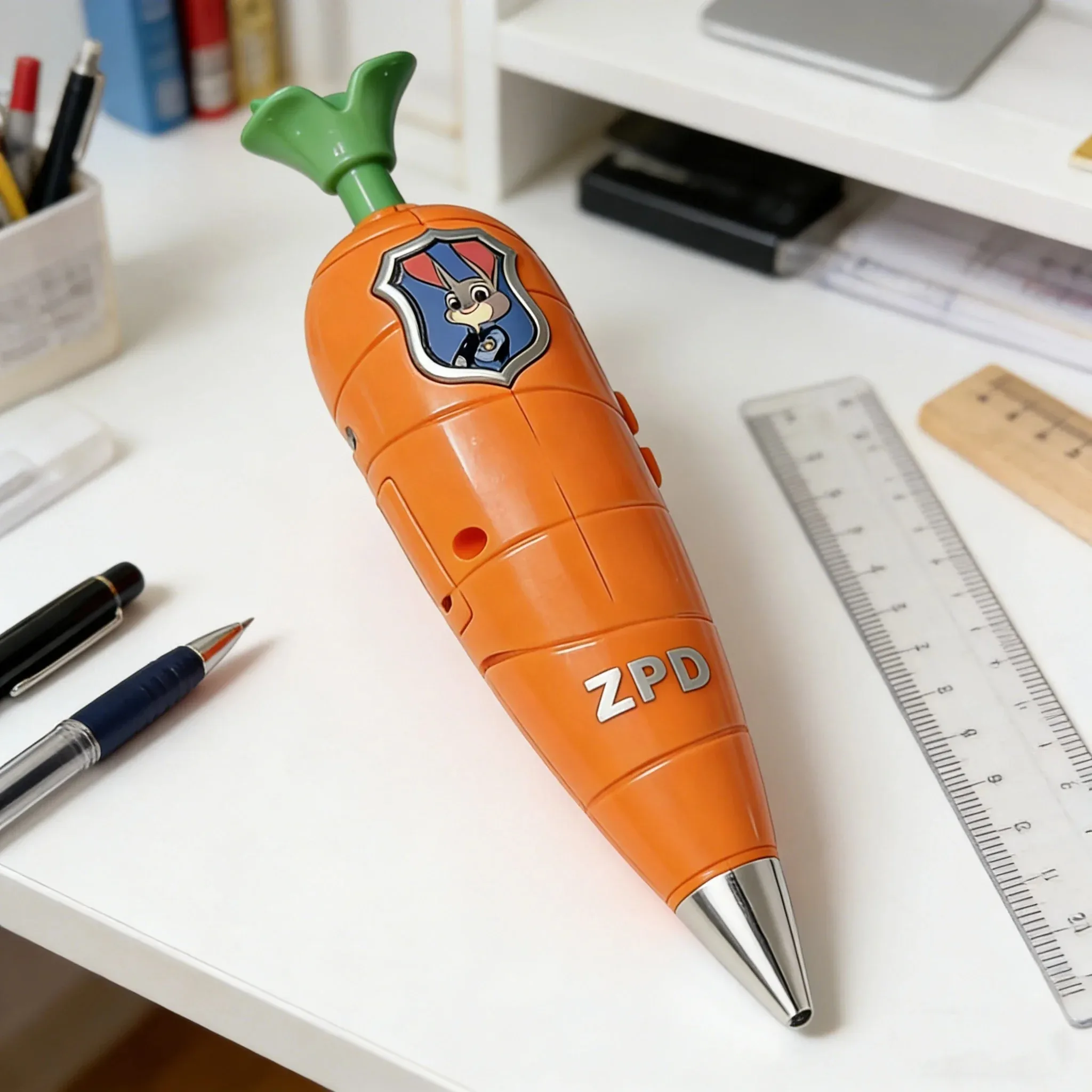 1/3/6/10Pcs Zootopia 2 Carrot Recorder Pen | Judy & Nick Style for Kids | 60s Mini Recorder | 2-in-1 Gel Pen Stationery