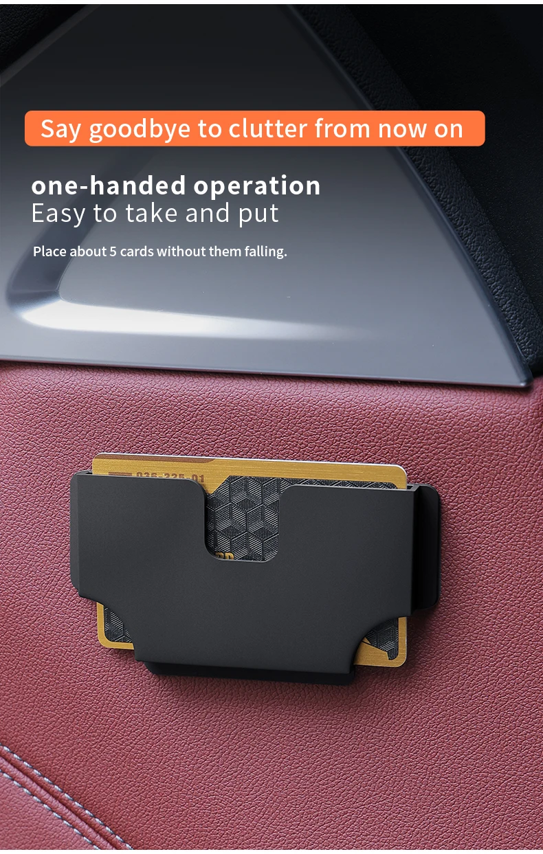 Newest Car Mounted Card Holder Voucher Storage Box Car Refueling High-Speed Card Slot Card Holder Creative Utensils Auto Storage