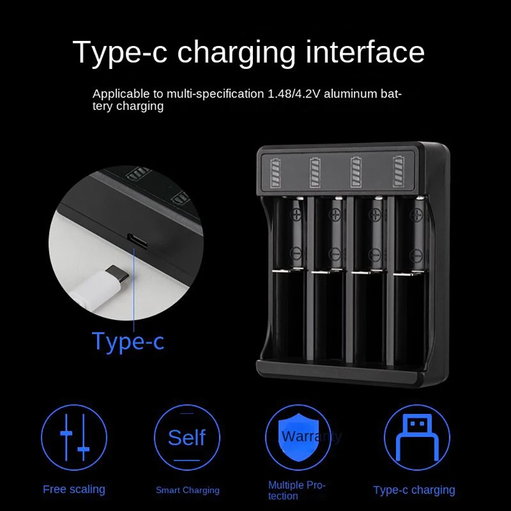 KEBIDU 18650 Battery Charger 2/4 Slots DC 5V Charger For 18650 14500 10440 Battery 3.7V Rechargeable Lithium Battery Charger