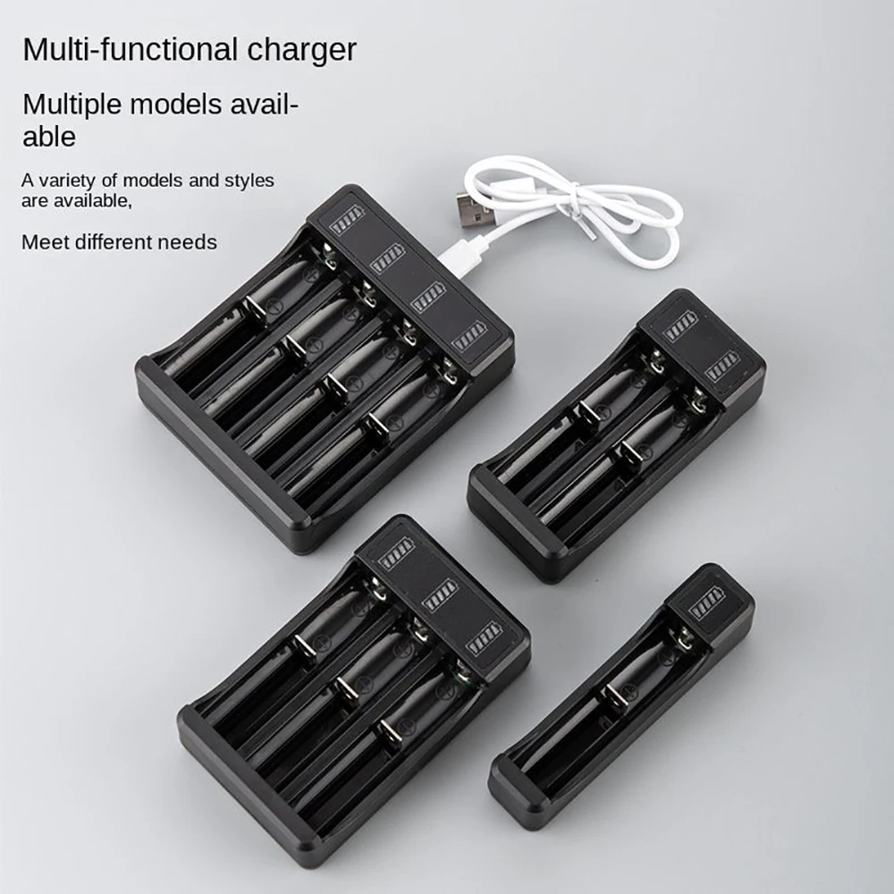 KEBIDU 18650 Battery Charger 2/4 Slots DC 5V Charger For 18650 14500 10440 Battery 3.7V Rechargeable Lithium Battery Charger