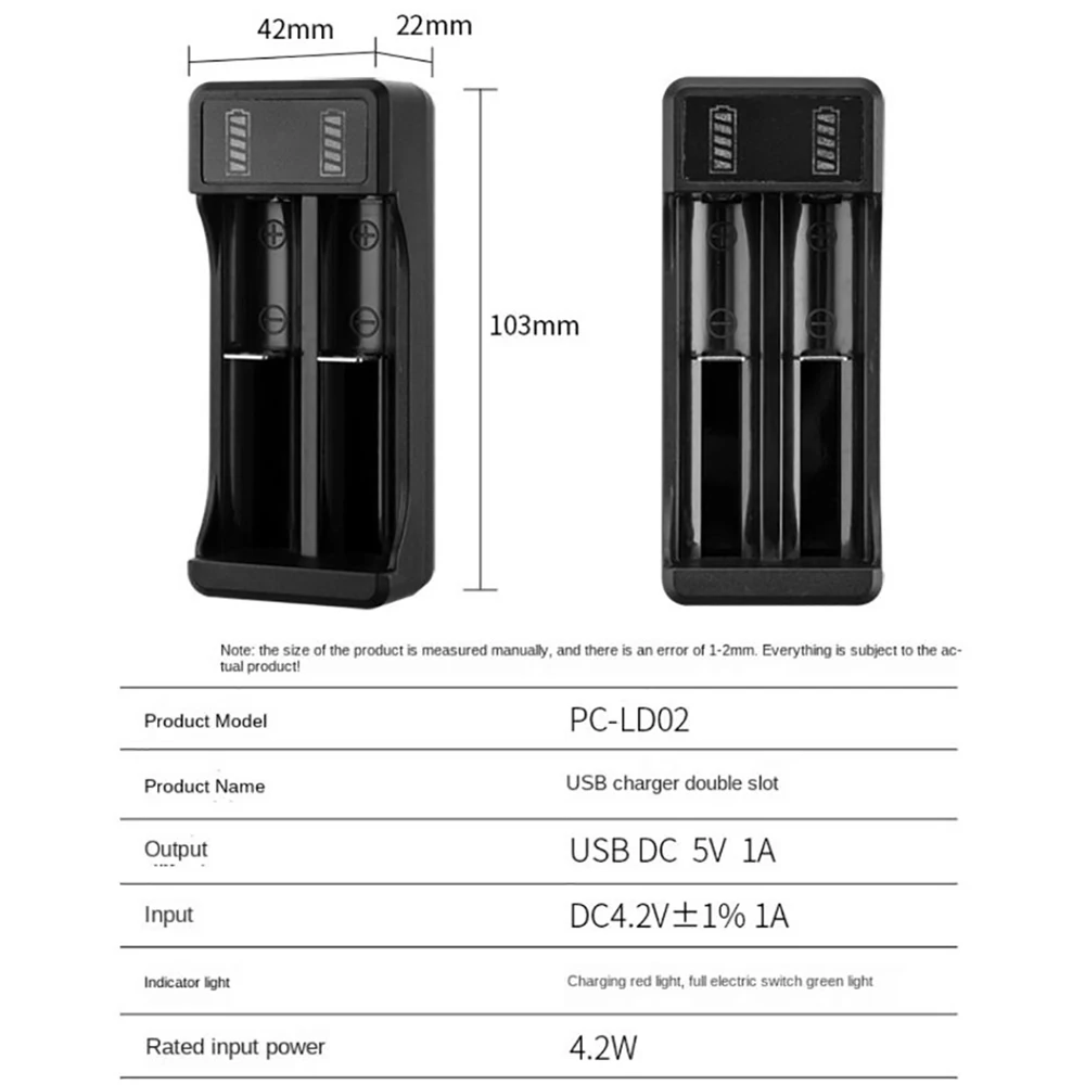 KEBIDU 18650 Battery Charger 2/4 Slots DC 5V Charger For 18650 14500 10440 Battery 3.7V Rechargeable Lithium Battery Charger