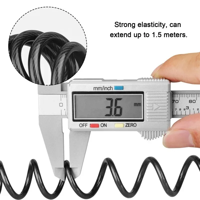 Motorcycle Bicycle Anti-Theft Chain 4-Digit Password Combination Helmet Lock Safety Portable Cable Lock Durable Wire Rope