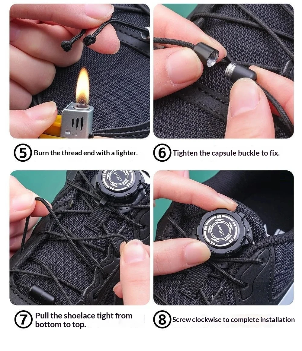 Outdoor Sports Shoe Laces Easy Installation Swivel Buckle Laces Sneakers Thick Rope Automatic Shoelace Shoe Accessories