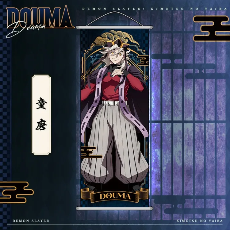 Demon Slayer Wall Scroll Cartoon Akaza Poster Wall Decoration Long Scroll Style Anime Merchandise Holiday Gift Trendy Toy