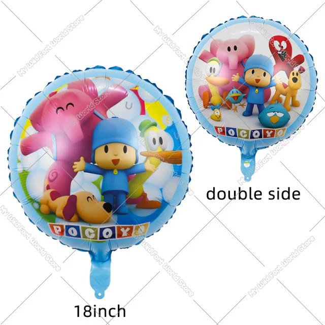 Cute Pocoyos Birthday Number Balloons Set Boy Girl Party Decoration Cartoon Baby Shower Party Supplies Kids Birthday Favors