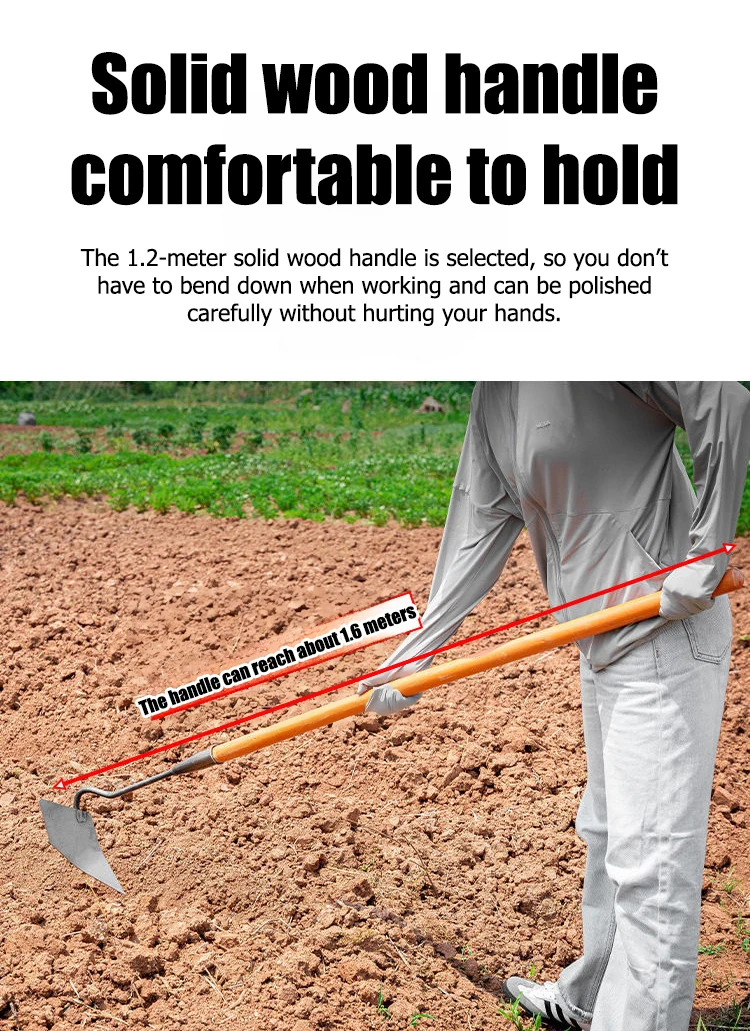 Durable Farm Tools and Gardening Tools High-toughness Agricultural Triangular Hoe Multi-purpose Hoe for Digging , Soil Loosening