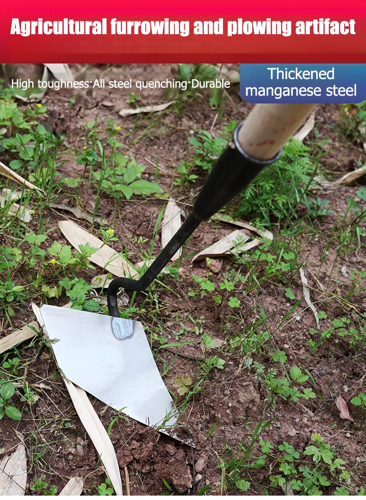 Durable Farm Tools and Gardening Tools High-toughness Agricultural Triangular Hoe Multi-purpose Hoe for Digging , Soil Loosening