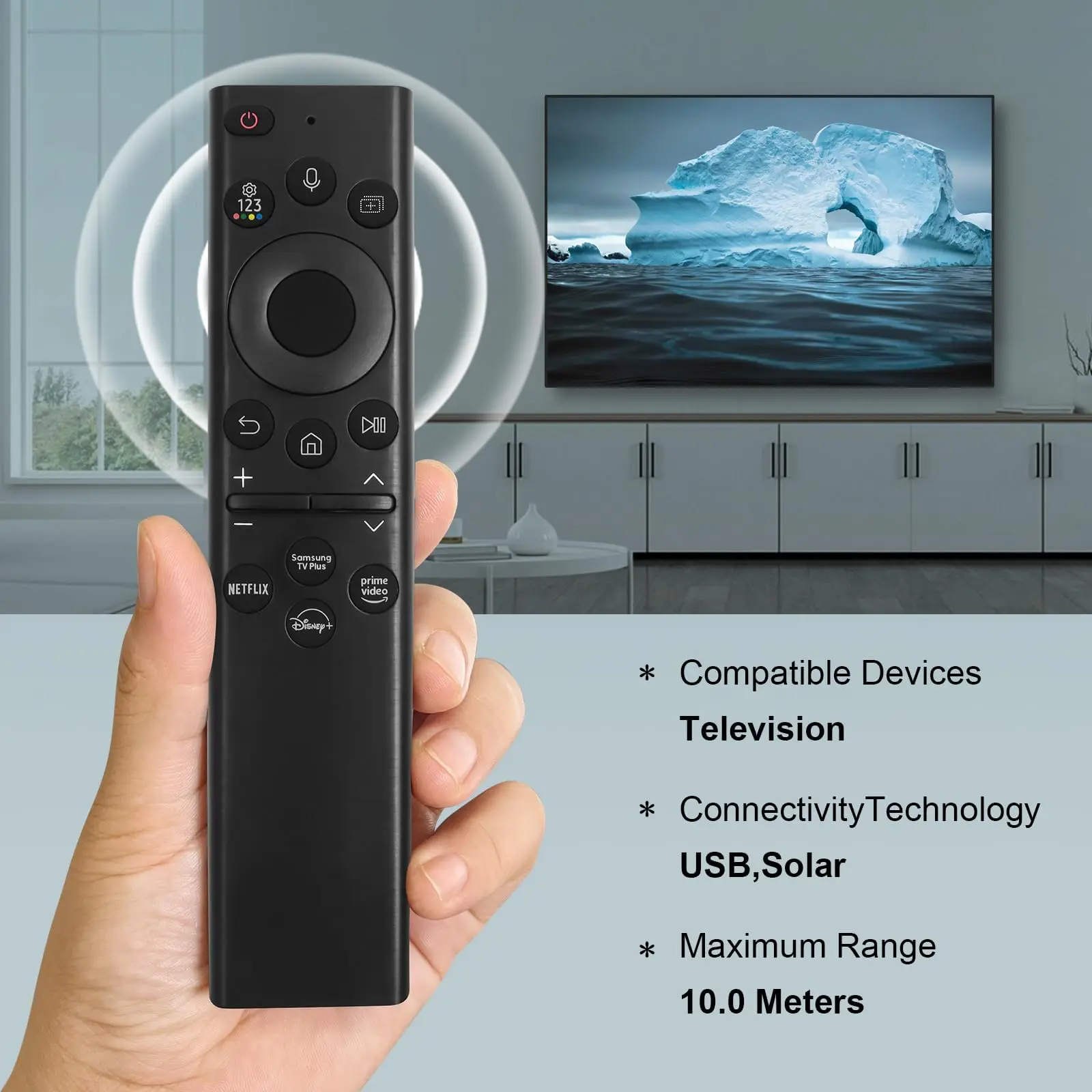 BN59-01385A Solar Voice Remote for Samsung TV Remotes Replacement with Bluetooth Rechargeable Solar Cell Fit for Samsung Remote