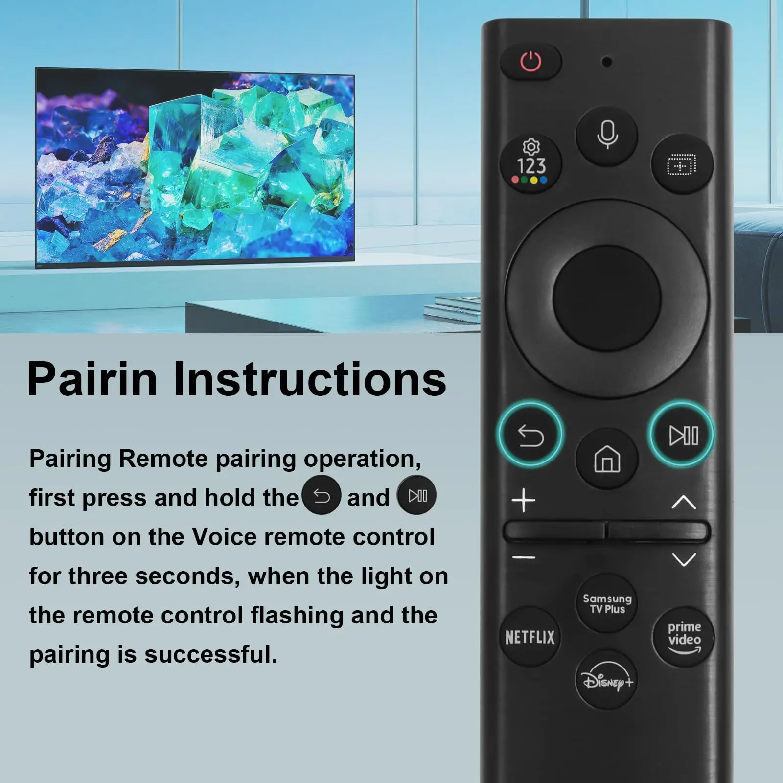 BN59-01385A Solar Voice Remote for Samsung TV Remotes Replacement with Bluetooth Rechargeable Solar Cell Fit for Samsung Remote
