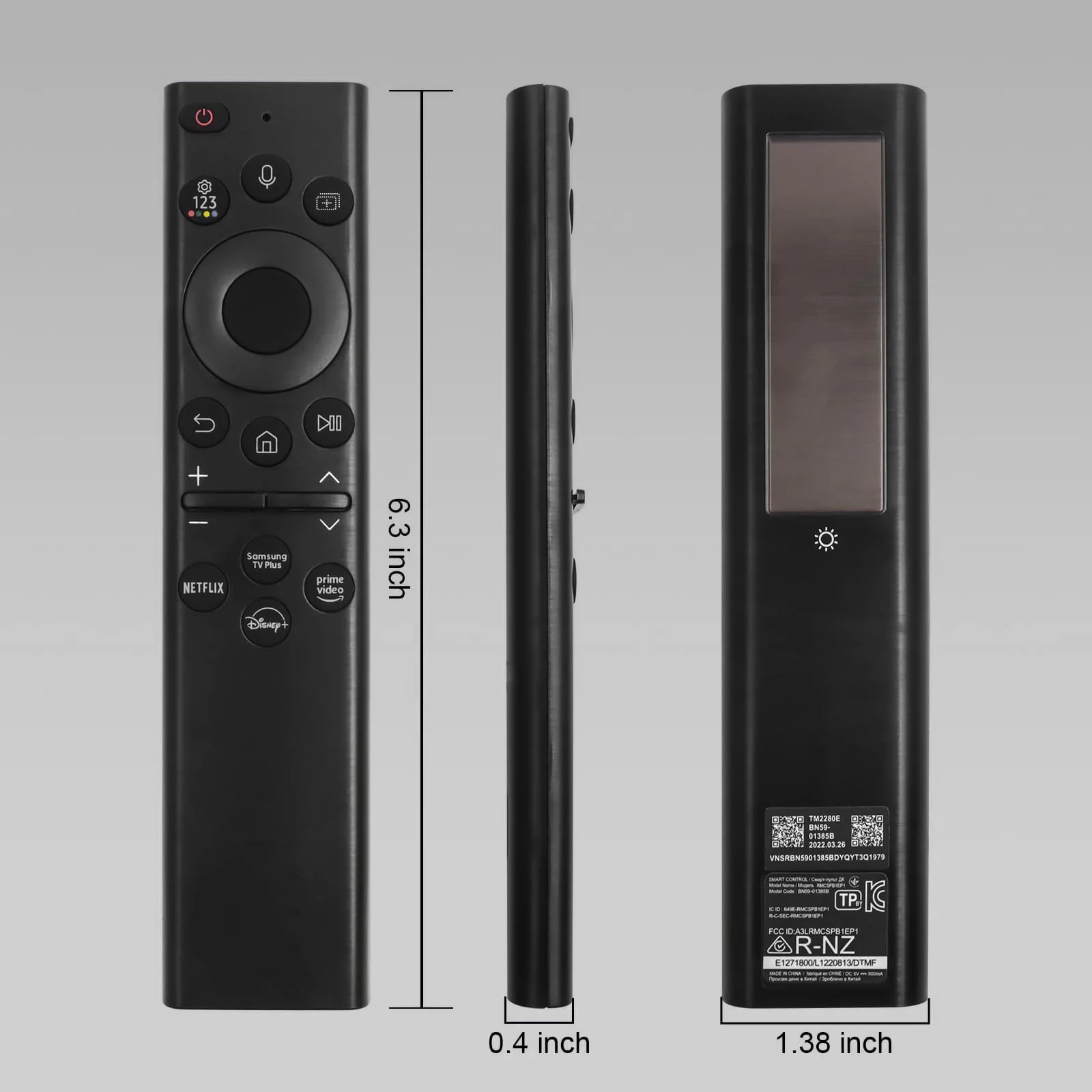 BN59-01385A Solar Voice Remote for Samsung TV Remotes Replacement with Bluetooth Rechargeable Solar Cell Fit for Samsung Remote