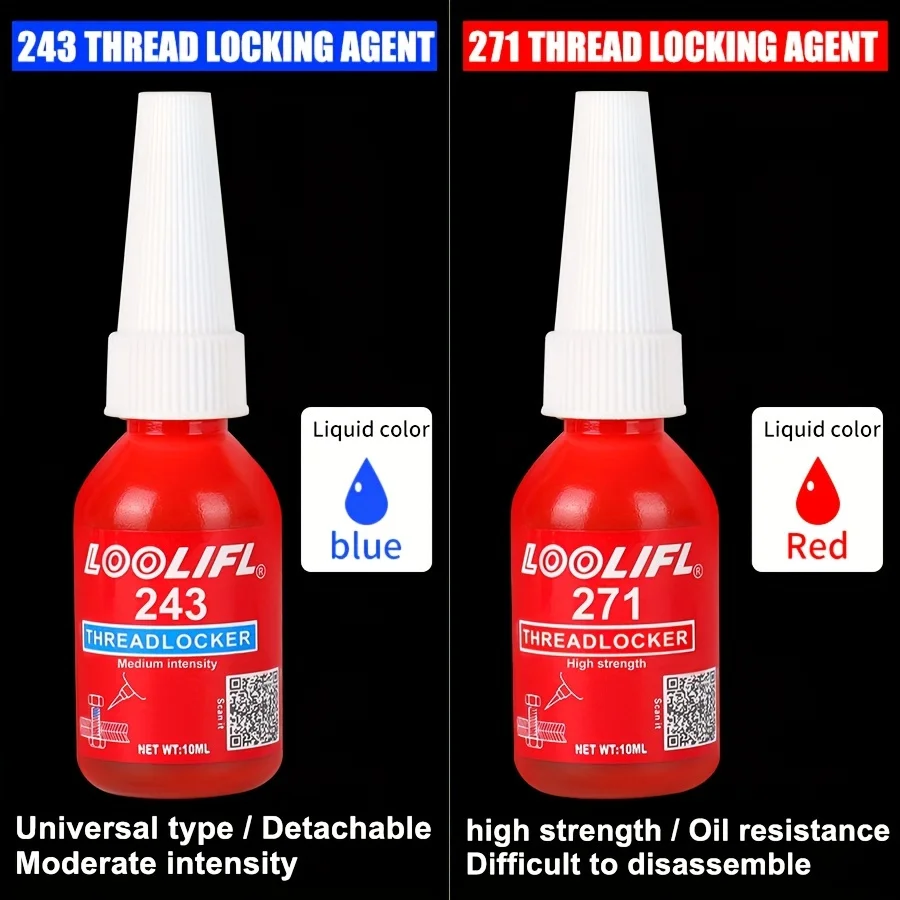 50ML 271 243 Screw Lock Threadlocker Red Screw Glue Thread Locking Agent Anaerobic Glue Anti-loose Universal Thread Sealants