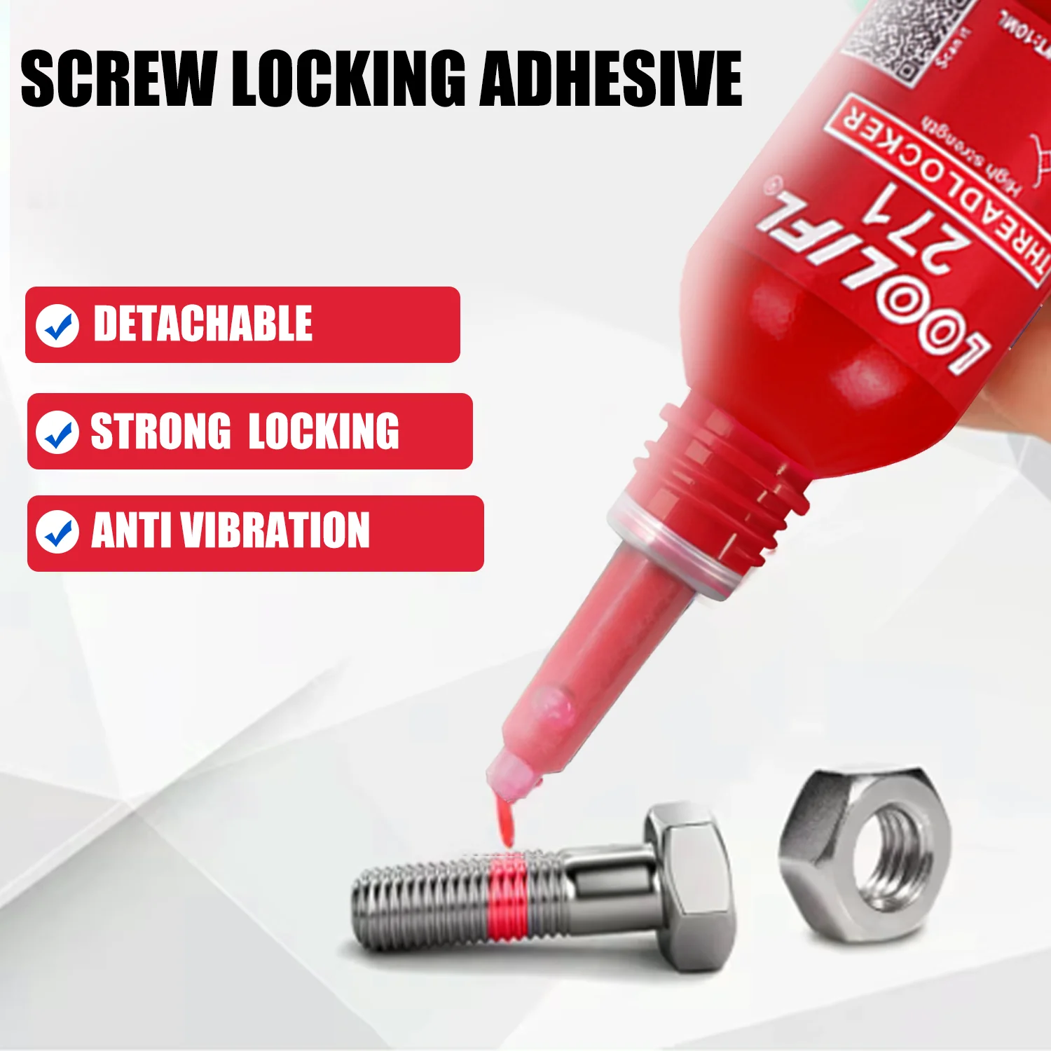 50ML 271 243 Screw Lock Threadlocker Red Screw Glue Thread Locking Agent Anaerobic Glue Anti-loose Universal Thread Sealants