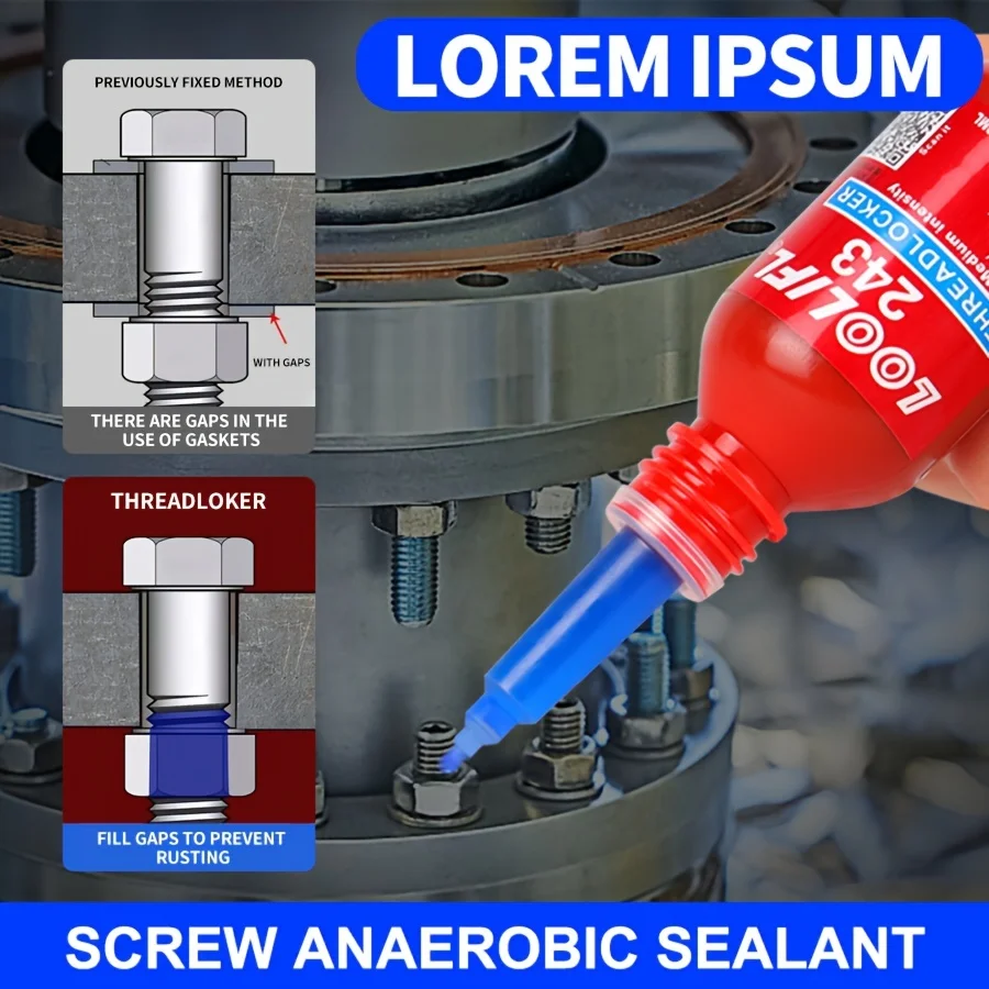 50ML 271 243 Screw Lock Threadlocker Red Screw Glue Thread Locking Agent Anaerobic Glue Anti-loose Universal Thread Sealants