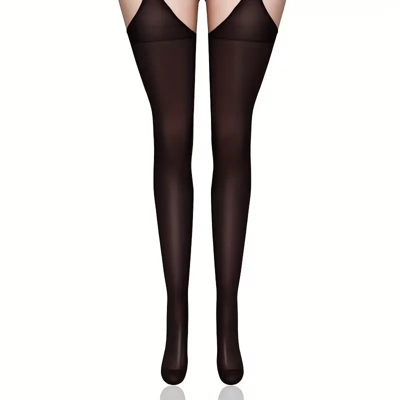 Thigh Side Open Sexy Stocking Soft Top Thigh High Stockings Suspender Garter Belt Lingerie Women's Tights Pantyhose