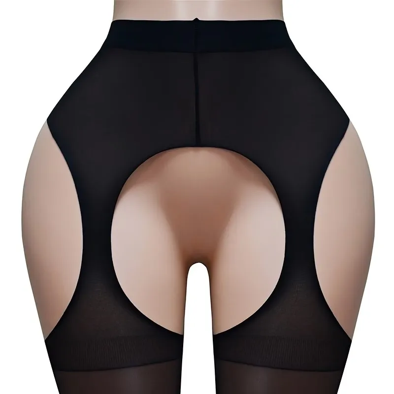 Thigh Side Open Sexy Stocking Soft Top Thigh High Stockings Suspender Garter Belt Lingerie Women's Tights Pantyhose