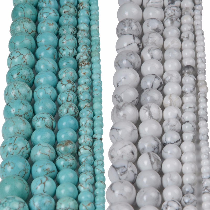 4 6 8 10 12mm Natural Stone Beads Lava Amazonite Agates Amethysts Turuoqises Round Loose Beads For DIY Making Bracelets Jewelry