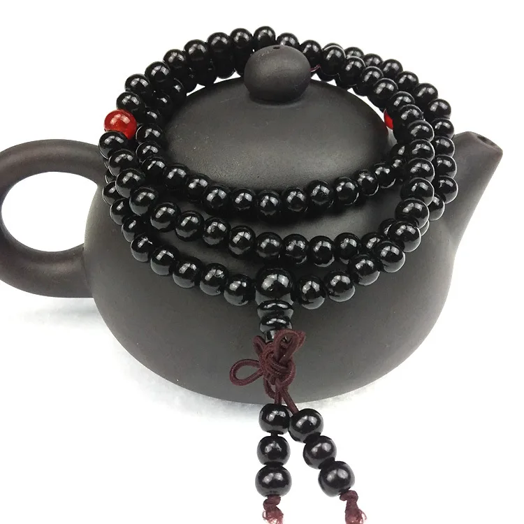 6mm Natural Sandalwood Buddhist Buddha Meditation 108 beads Wood Prayer Bead Mala Bracelet Women Men jewelry