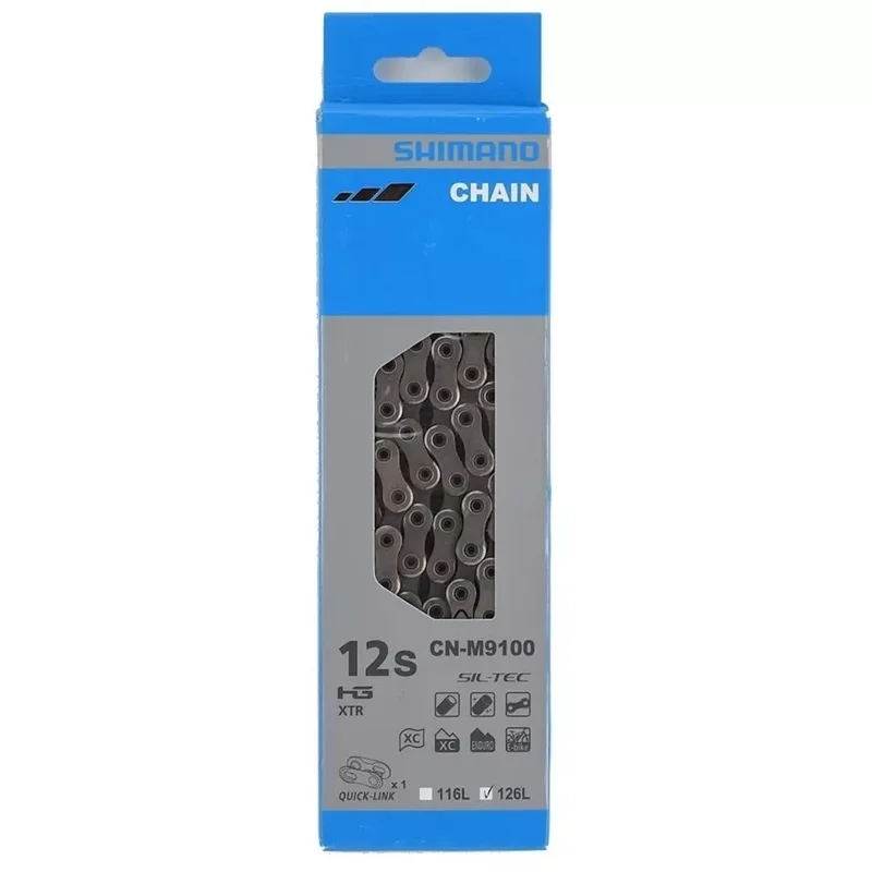 Shimano CN-M9100 XTR/Dura Ace HG+ chain, with quick link, 12-speed, 126L, SIL-TE