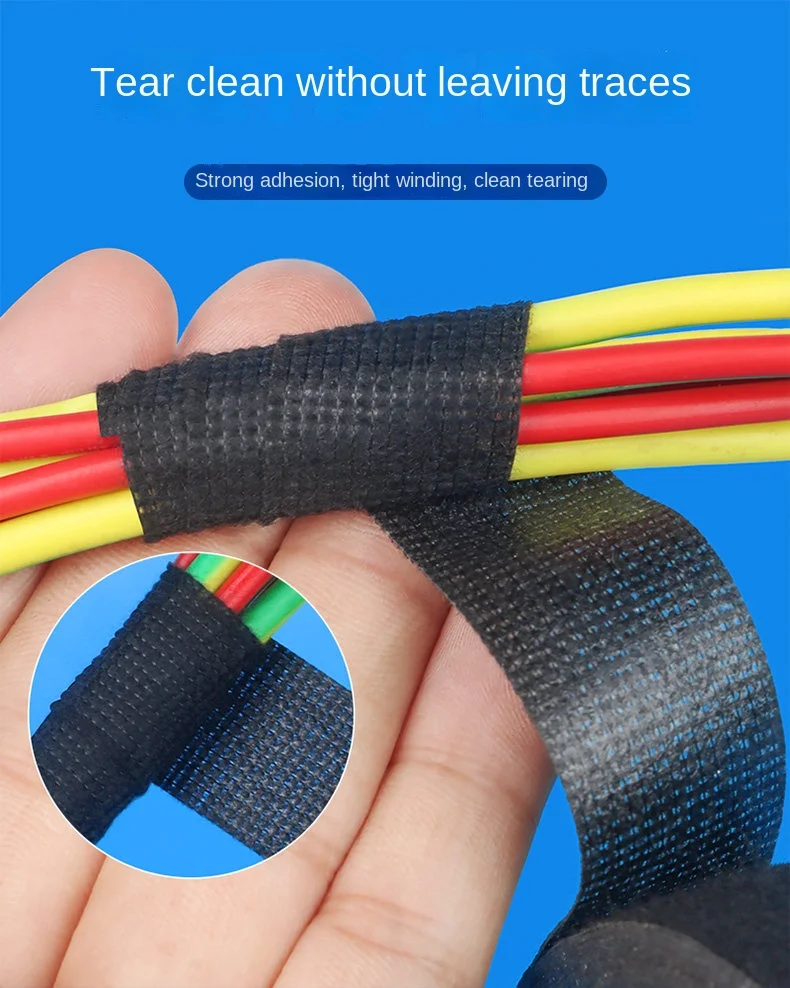 High Temperature Wire Harness Cloth Tape Automotive Cable Loom Heatproof Fabric Adhesive Tape for Engine Electrical Insulation
