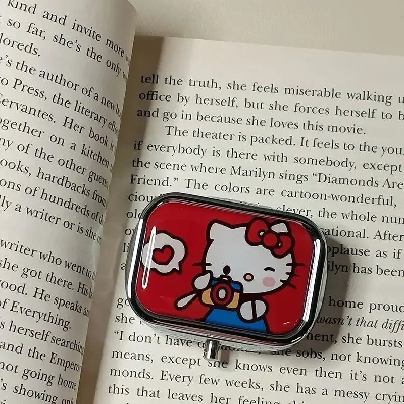Anime Hello Kitty Metal Storage Box Pill Organizer Compartmentalized Cute Cartoon Mini Jewelry Box Candy Container Kawaii
