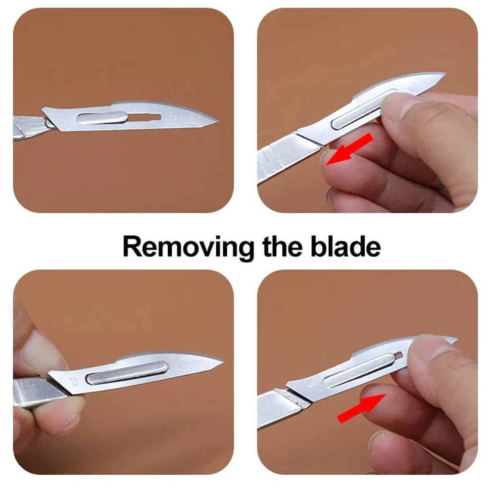 Industrial Carbon Steel Scalpel Blades Handle Scalpel for Biology Anatomy Practicing DIY Cutting Tool PCB Repair Sculpting