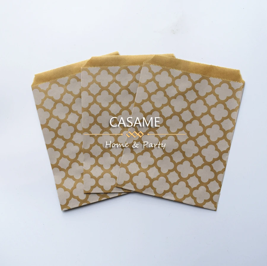 50pcs/ Lot treat candy bag high quality Party Favor Paper Bags Chevron Polka Dot Stripe Printed Paper craft Bags Bakery Bags