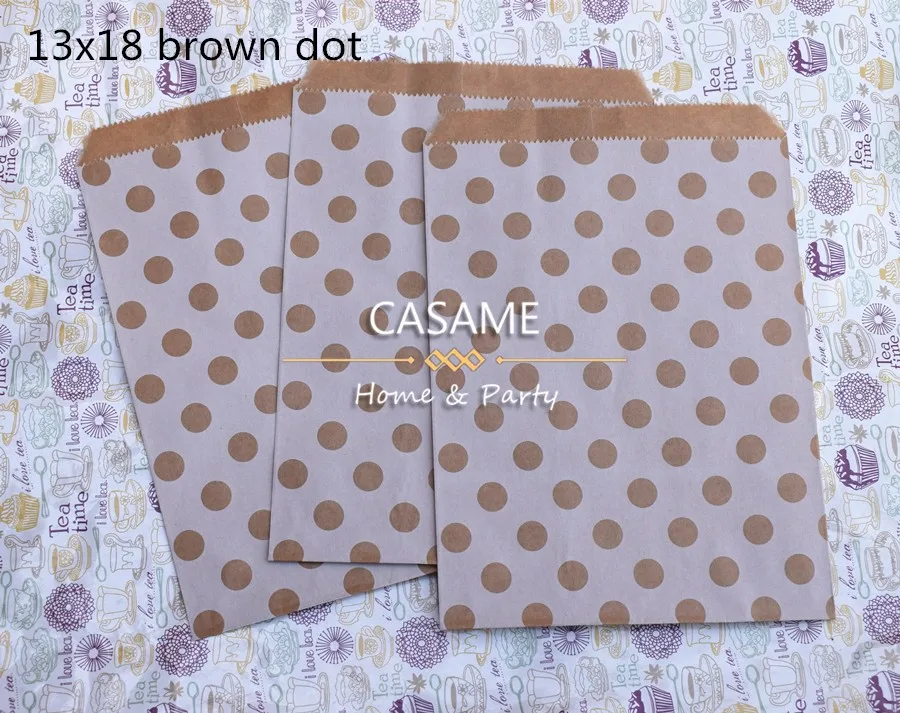 50pcs/ Lot treat candy bag high quality Party Favor Paper Bags Chevron Polka Dot Stripe Printed Paper craft Bags Bakery Bags