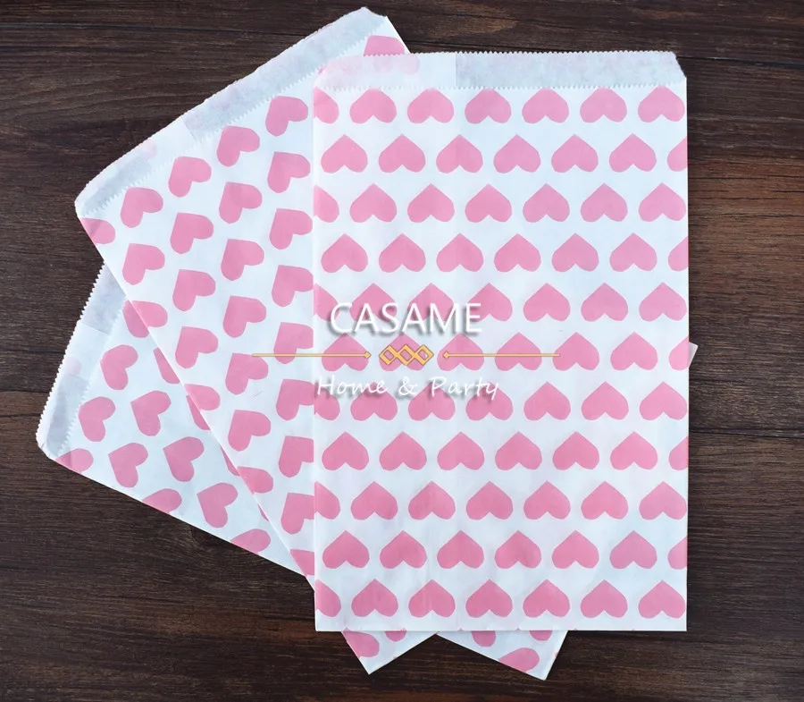 50pcs/ Lot treat candy bag high quality Party Favor Paper Bags Chevron Polka Dot Stripe Printed Paper craft Bags Bakery Bags