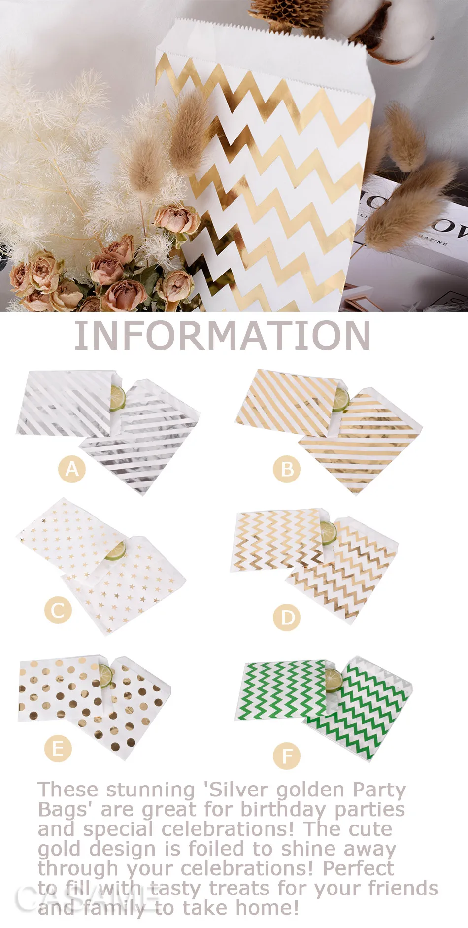 50pcs/ Lot treat candy bag high quality Party Favor Paper Bags Chevron Polka Dot Stripe Printed Paper craft Bags Bakery Bags