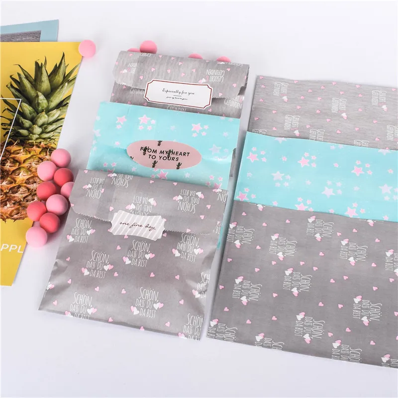 50pcs/ Lot treat candy bag high quality Party Favor Paper Bags Chevron Polka Dot Stripe Printed Paper craft Bags Bakery Bags