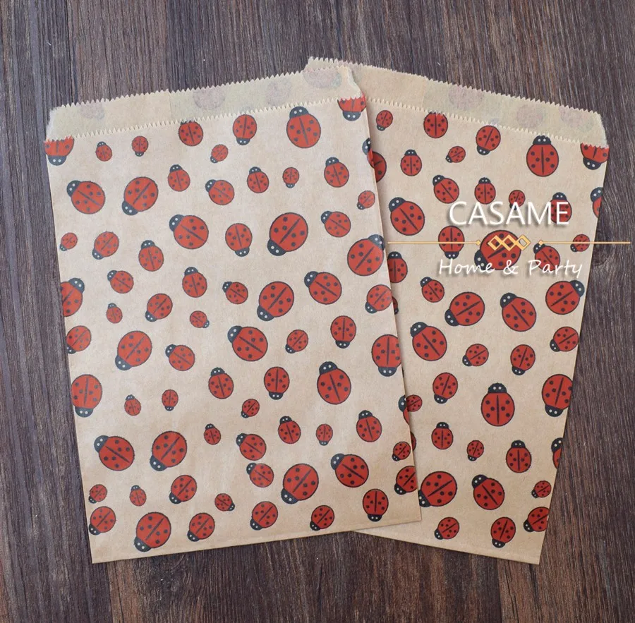 50pcs/ Lot treat candy bag high quality Party Favor Paper Bags Chevron Polka Dot Stripe Printed Paper craft Bags Bakery Bags