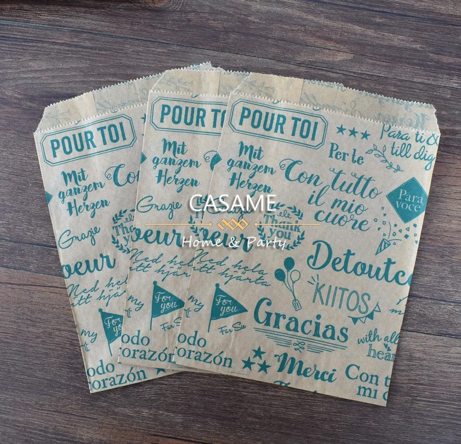 50pcs/ Lot treat candy bag high quality Party Favor Paper Bags Chevron Polka Dot Stripe Printed Paper craft Bags Bakery Bags