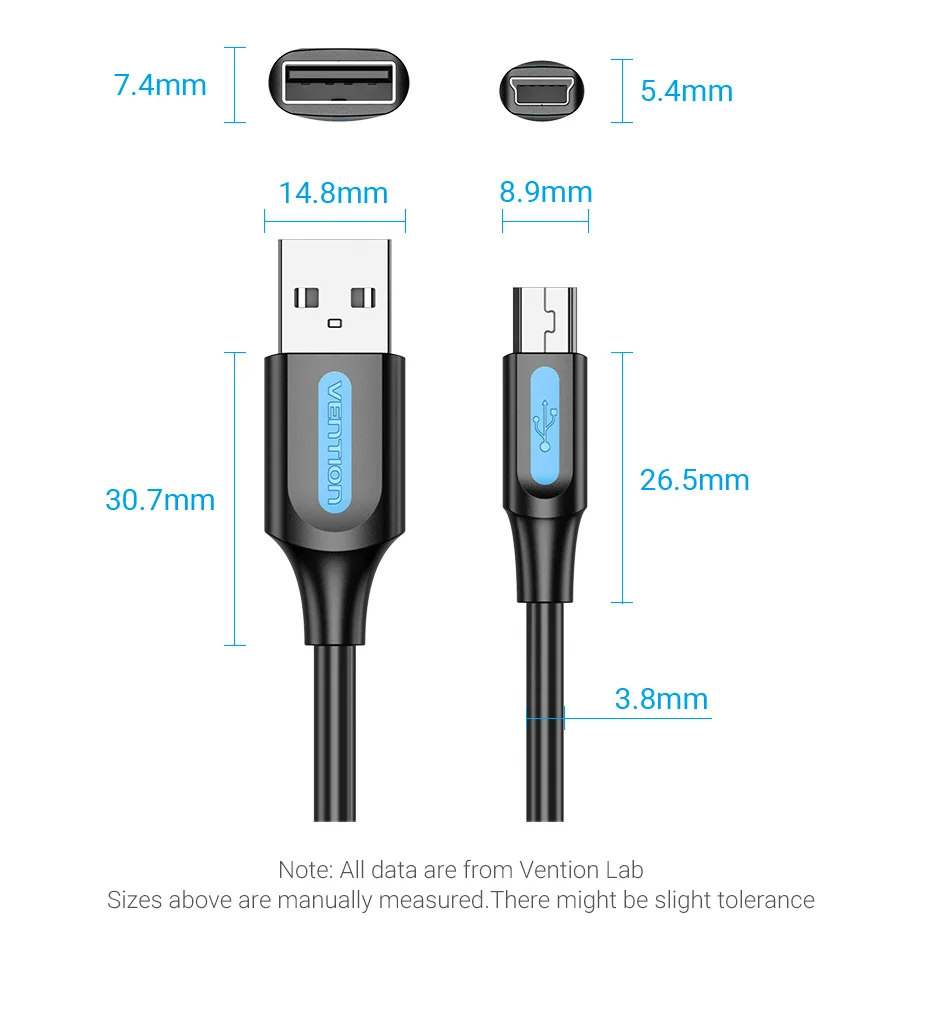 Vention Mini USB Cable Fast Charging USB to Mini USB Data Cable for Digital Camera HDD MP3 MP4 Player DVR GPS Mini USB 2.0 Cable