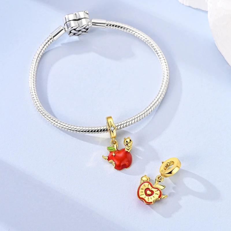 Hot 925 Sterling Silver Gold Charm Bead Pendant Airplane Elephant Heart Box Charm Fit Original Bracelet Woman DIY Jewelry Gift
