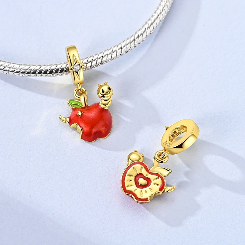 Hot 925 Sterling Silver Gold Charm Bead Pendant Airplane Elephant Heart Box Charm Fit Original Bracelet Woman DIY Jewelry Gift