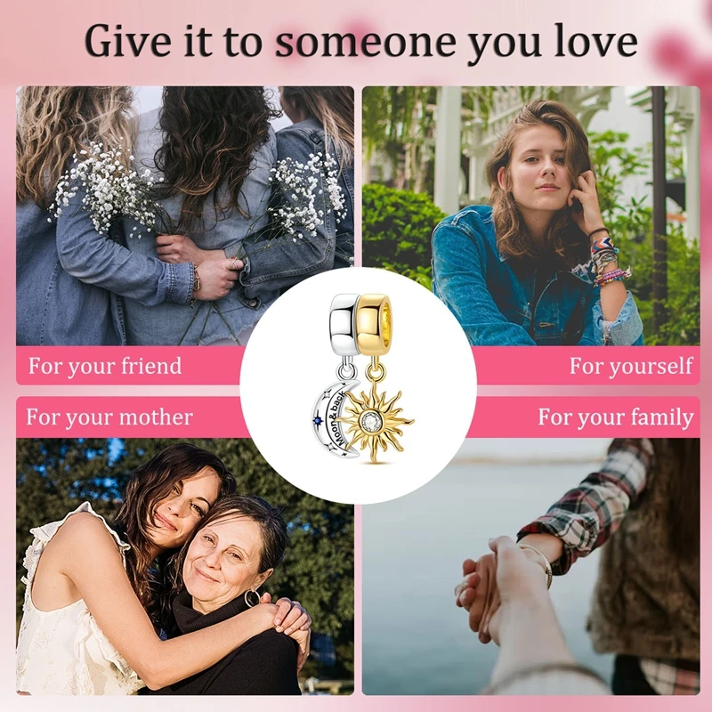Hot 925 Sterling Silver Gold Charm Bead Pendant Airplane Elephant Heart Box Charm Fit Original Bracelet Woman DIY Jewelry Gift