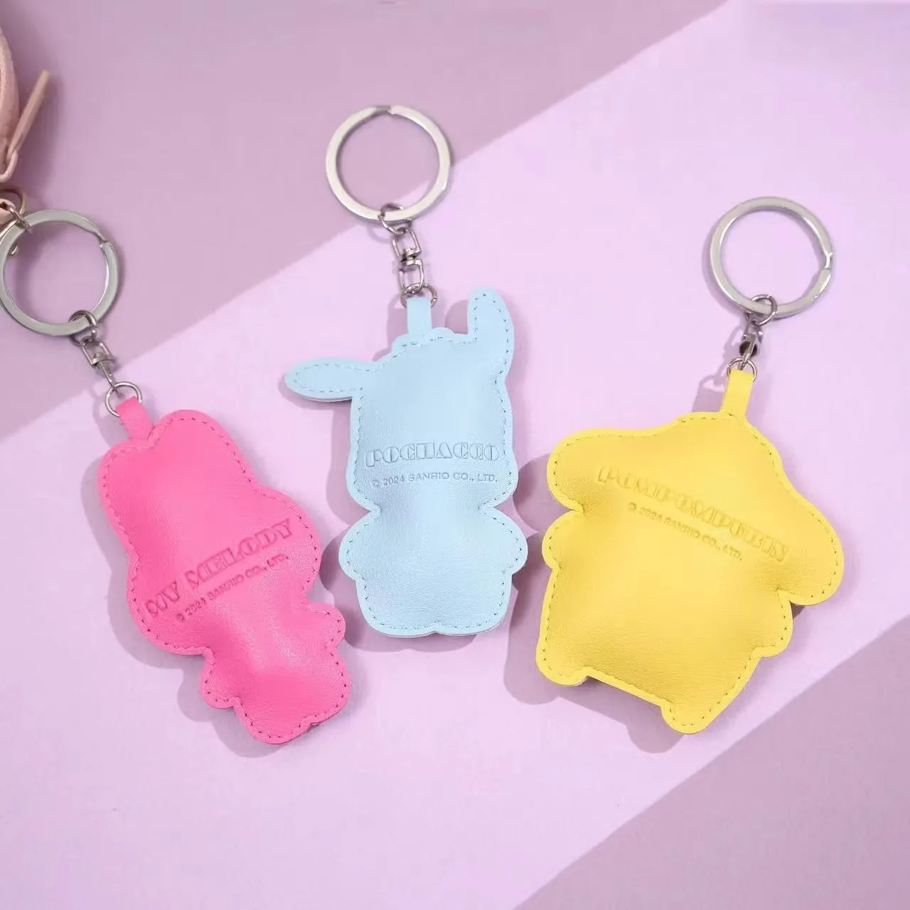 New Japanese Cute Sanrio Cartoon Leather Pinch Keyring Jade Guigou Melody Hello Kitty Melody High Beauty Pendant