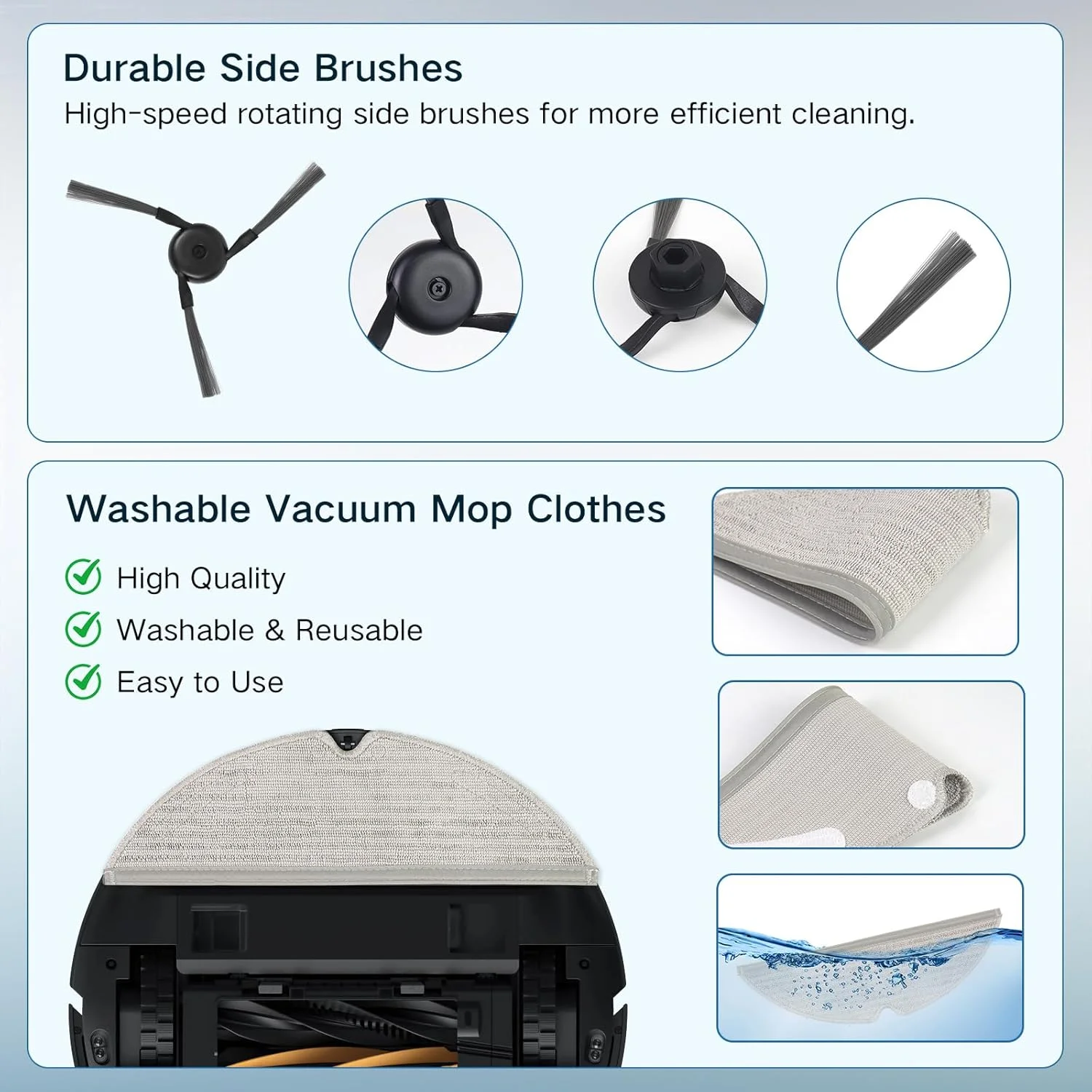 Dreame D20 Pro Plus / D20 Pro Accessories Main Brush Hepa Filter Dust Bag Mop Cloth Replacement Parts