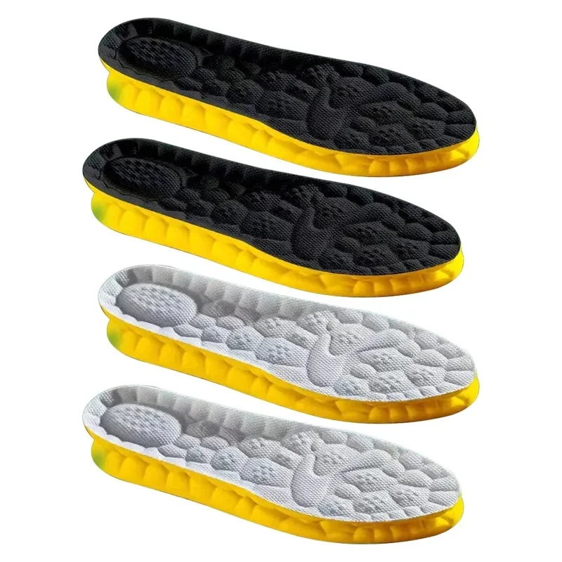 4D Cloud Technology Sports Insoles for Shoes PU Sole Soft Breathable Shock Absorption Cushion Running Orthopedic Care Insoles
