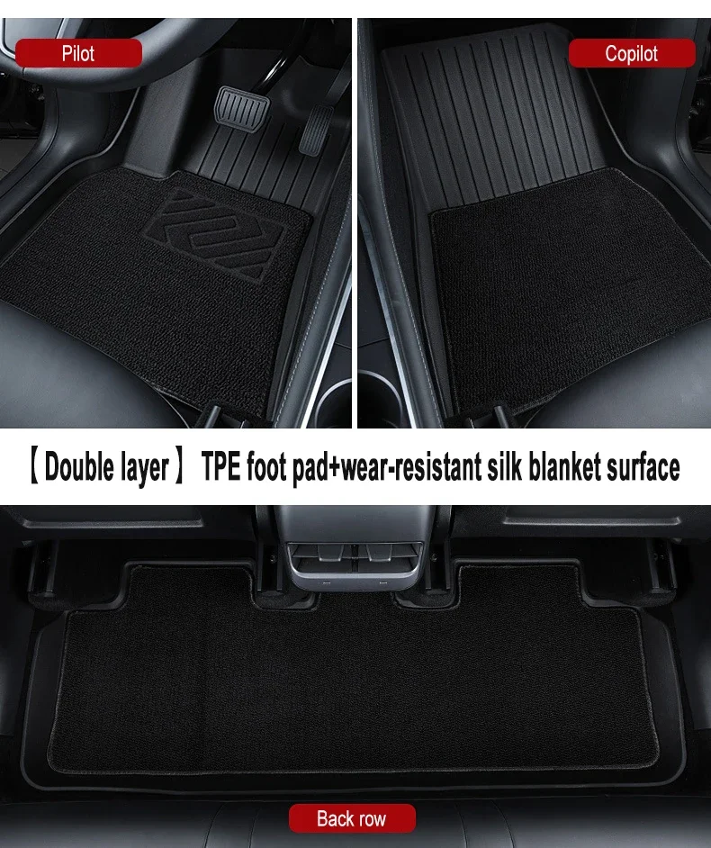 TPE Car Floor Mats for New Tesla Model Y Standard 2025+ Waterproof Cargo Liner Non-Slip Trunk Mats Foot Pads Luggage Mat ModelY