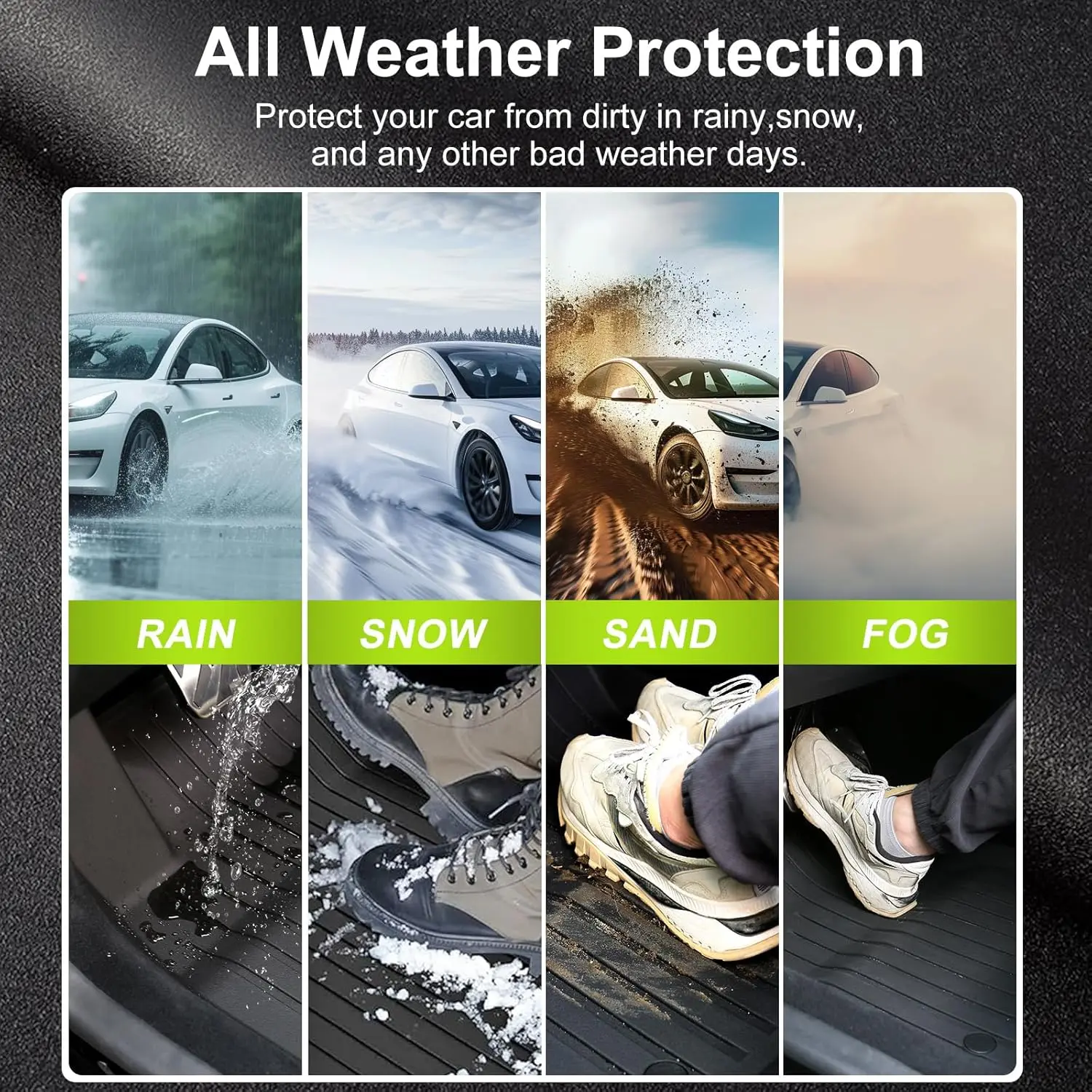 TPE Car Floor Mats for New Tesla Model Y Standard 2025+ Waterproof Cargo Liner Non-Slip Trunk Mats Foot Pads Luggage Mat ModelY