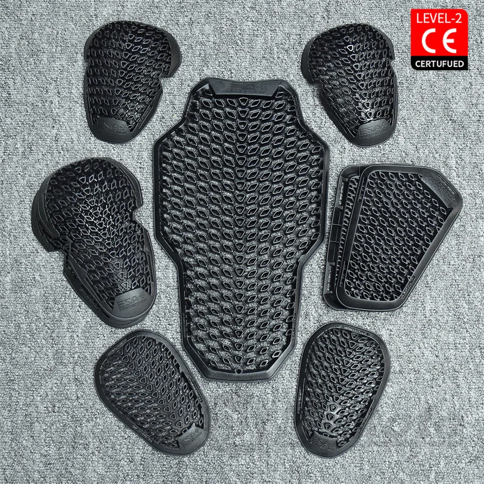 Motorcycle Protector Armor Anti-Shock Back Pad CE Level 2 Riding Shoulder Elbow Knee Pads Built-in Guard Gear for Riding Safety