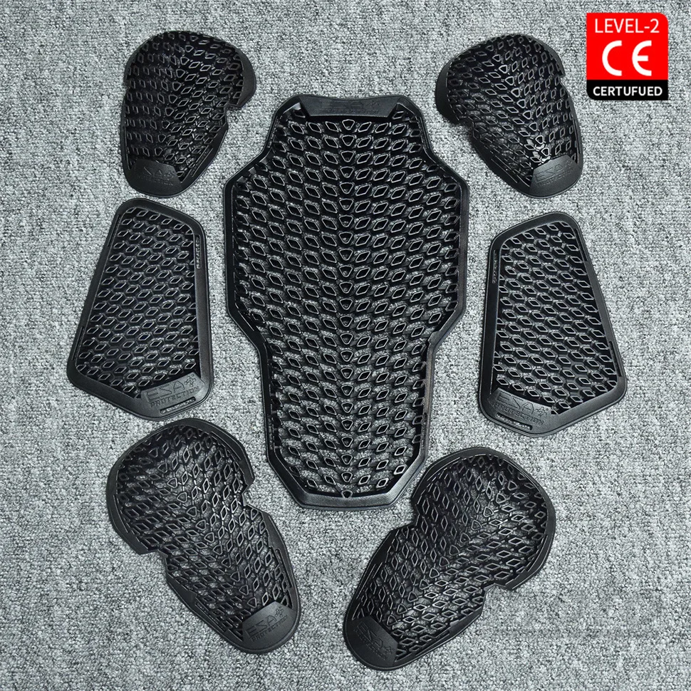 Motorcycle Protector Armor Anti-Shock Back Pad CE Level 2 Riding Shoulder Elbow Knee Pads Built-in Guard Gear for Riding Safety