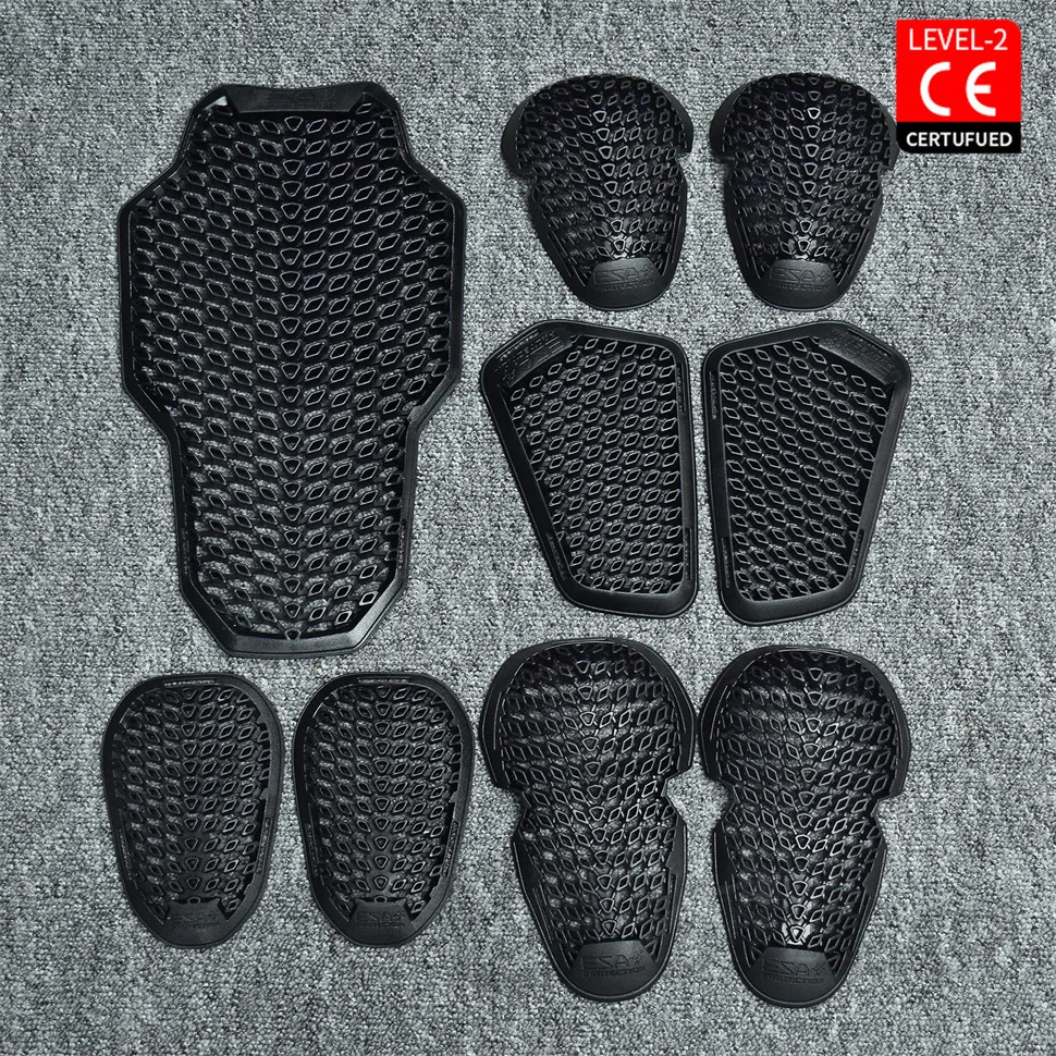Motorcycle Protector Armor Anti-Shock Back Pad CE Level 2 Riding Shoulder Elbow Knee Pads Built-in Guard Gear for Riding Safety