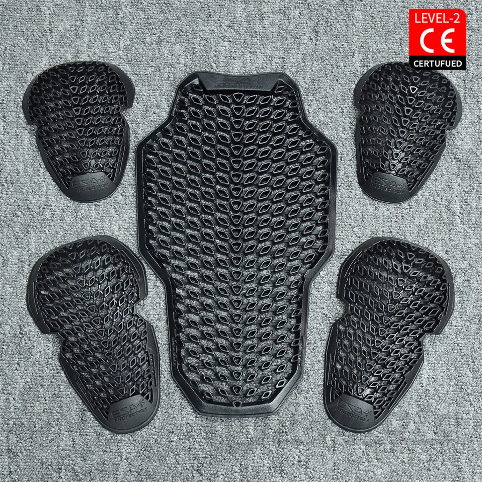Motorcycle Protector Armor Anti-Shock Back Pad CE Level 2 Riding Shoulder Elbow Knee Pads Built-in Guard Gear for Riding Safety